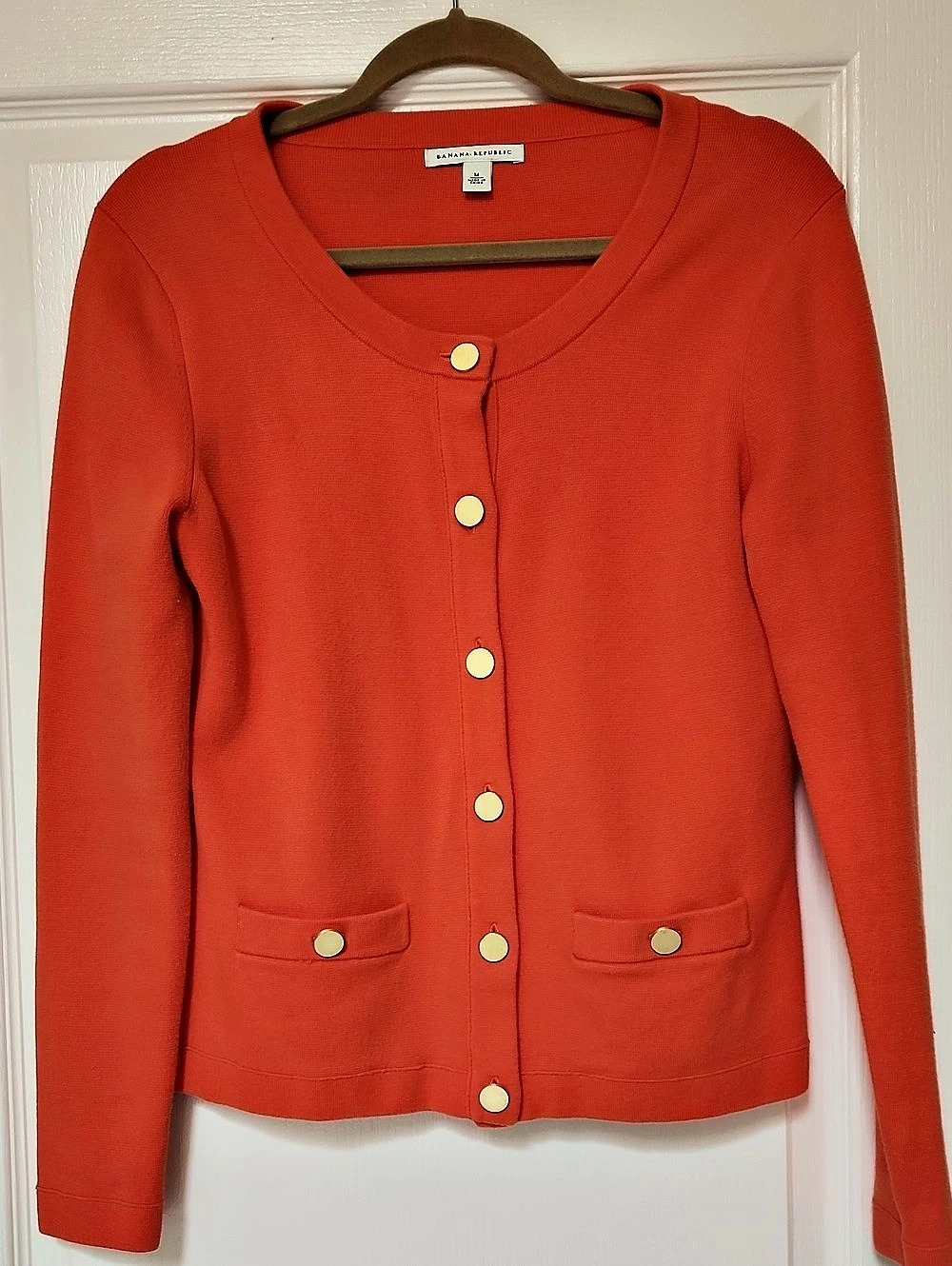 BANANA REPUBLIC Orange Button-Front Sweater Jacket